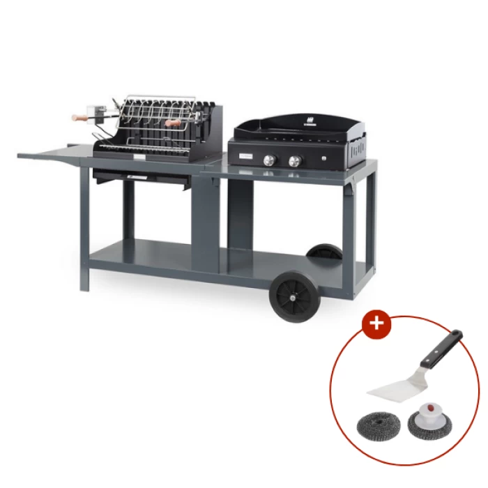 Barbecue Mendy + Plancha Baia 260 Le Marquier Sur Chariot Mixte Ardoise 1 Barbecue Mendy + Plancha Baia 260 Le Marquier Sur Chariot Mixte Ardoise