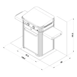 Plancha à Gaz Sur Chariot - Combo ENOSIGN 65 Inox & Noir -Napoleon Magasin 57028385 5 combo plancha enosign gaz 65 eno