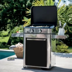 Plancha à Gaz Sur Chariot - Combo ENOSIGN 65 Inox & Noir -Napoleon Magasin 57028385 a3 combo plancha enosign 65 inox et noir eno