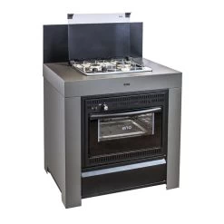 Modulo Cuisinière Four Et Plaque - Gris Acier - Cuisine D'extérieur ENO -Napoleon Magasin mod7005 1 cuisine exterieur modulo combine gris cargo eno
