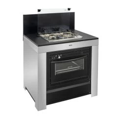Cuisine D'extérieur ENO Modulo Inox Et Noir Pour Plancha - 4 Modules Avec Cuisinière -Napoleon Magasin mod8505 1 cuisine exterieur modulo combine noir et inox eno 2