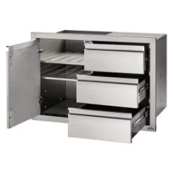 Module Encastrable 3 Tiroirs + 1 Porte Pour Cuisine D'extérieur Napoleon