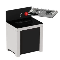 Modulo Table De Cuisson Master 2 Brûleurs - Coloris Inox Et Noir - Pour Cuisine D'extérieur ENO 18 Modulo Table De Cuisson Master 2 Brûleurs - Coloris Inox Et Noir - Pour Cuisine D'extérieur ENO -Napoleon Magasin modulo gris plaque