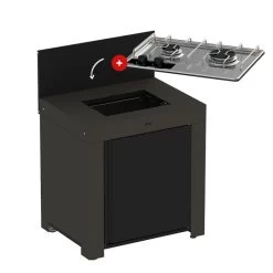Modulo Table De Cuisson Master 2 Brûleurs - Coloris Gris Cargo - Pour Cuisine D'extérieur ENO -Napoleon Magasin modulo noir plaque