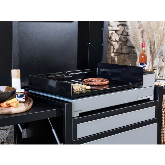 Pack Plancha Forge Adour PREMIUM 60 Acier Noir Et Gris + Chariot Et Capot 4 Pack Plancha Forge Adour PREMIUM 60 Acier Noir Et Gris + Chariot Et Capot – Image 4