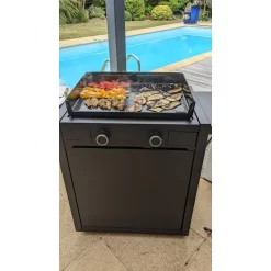 Pack Plancha à Gaz Forge Adour MODERN 60 Acier Noir + Chariot -Napoleon Magasin plancha forge adour modern 60 acier sur chariot 6 1