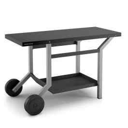 Table Roulante En Acier Pour Plancha Forge Adour - Noir Et Gris Clair Mat 1 Table Roulante En Acier Pour Plancha Forge Adour - Noir Et Gris Clair Mat
